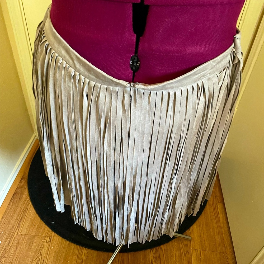 BB Dakota Fringe Faux Suede Skirt - Picture 3 of 4
